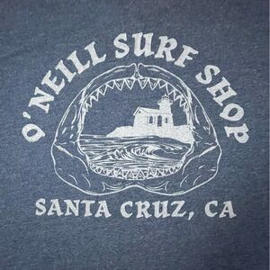 O'Neill Surf Shop of Santa Cruz California Blue Tee with Shark Design XL